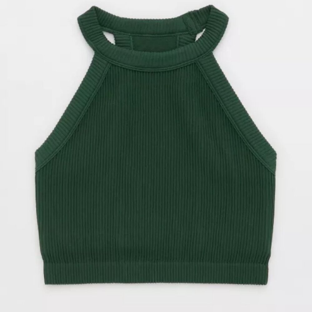 Aerie - Green Ribbed Bralette
